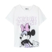 Camisola de Manga Curta Infantil Minnie Mouse Branco