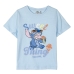 Child's Short Sleeve T-Shirt Stitch Light Blue
