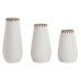 Vase Home ESPRIT Blanc Terre cuite 19 x 19 x 40 cm (3 Pièces)