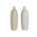 Vase Home ESPRIT Beige Ceramic 19 x 19 x 55 cm (2 Units)