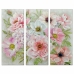 Tablou DKD Home Decor Květiny 60 x 3 x 150 cm Shabby Chic (3 Piese)
