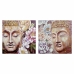 Maleri DKD Home Decor Buddha 80 x 3 x 80 cm Orientalsk (2 enheder)