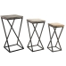 Set of 3 tables Home ESPRIT Wood Metal 33 x 33 x 68 cm