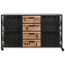 Ladenkast Home ESPRIT Bruin Zwart Metaal Spar Loft 122,5 x 32,5 x 74 cm