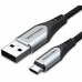 USB Kabelis Vention Melns 50 cm