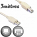 USB 2.0 A till USB B Kabel Lineaire 3 m Beige