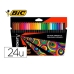 Set Viltstiften Bic 978035 Zwart Multicolour (24 Onderdelen)