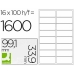 Selvklebende etiketter Q-Connect KF01584 Hvit 100 Ark 99,1 x 33,9 mm
