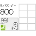 Etykiety samoprzylepne Q-Connect KF01588 Biały 100 Kartki 99,1 x 67,7 mm
