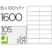 Etykiety samoprzylepne Q-Connect KF10653 Biały 100 Kartki 105 x 35 mm