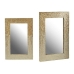 Wall mirror BIG-S3603663 White Beige Golden Mother of pearl Particleboard