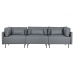 Dīvāns ‘Chaise Longue’ DKD Home Decor Pelēks Metāls Moderns 276 x 152,5 x 84 cm