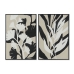 Schilderij Home ESPRIT Wit Zwart Beige Blad van een plant Stads 63 x 4,3 x 93 cm (2 Stuks)