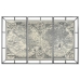 Conjunto de 3 quadros Home ESPRIT Branco Preto Mapa do Mundo 222 x 8 x 140 cm (3 Peças)