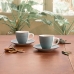 Sett med kopper og fat Quid Vita Morning Blå Keramikk (4 Deler) (6 enheter)