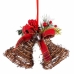 Božićni ukras Crvena Pisana PVC Ratan zvona 10 x 10 x 22 cm