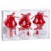 Christmas bauble White Red Metal Bell 4,5 cm (6 Units)