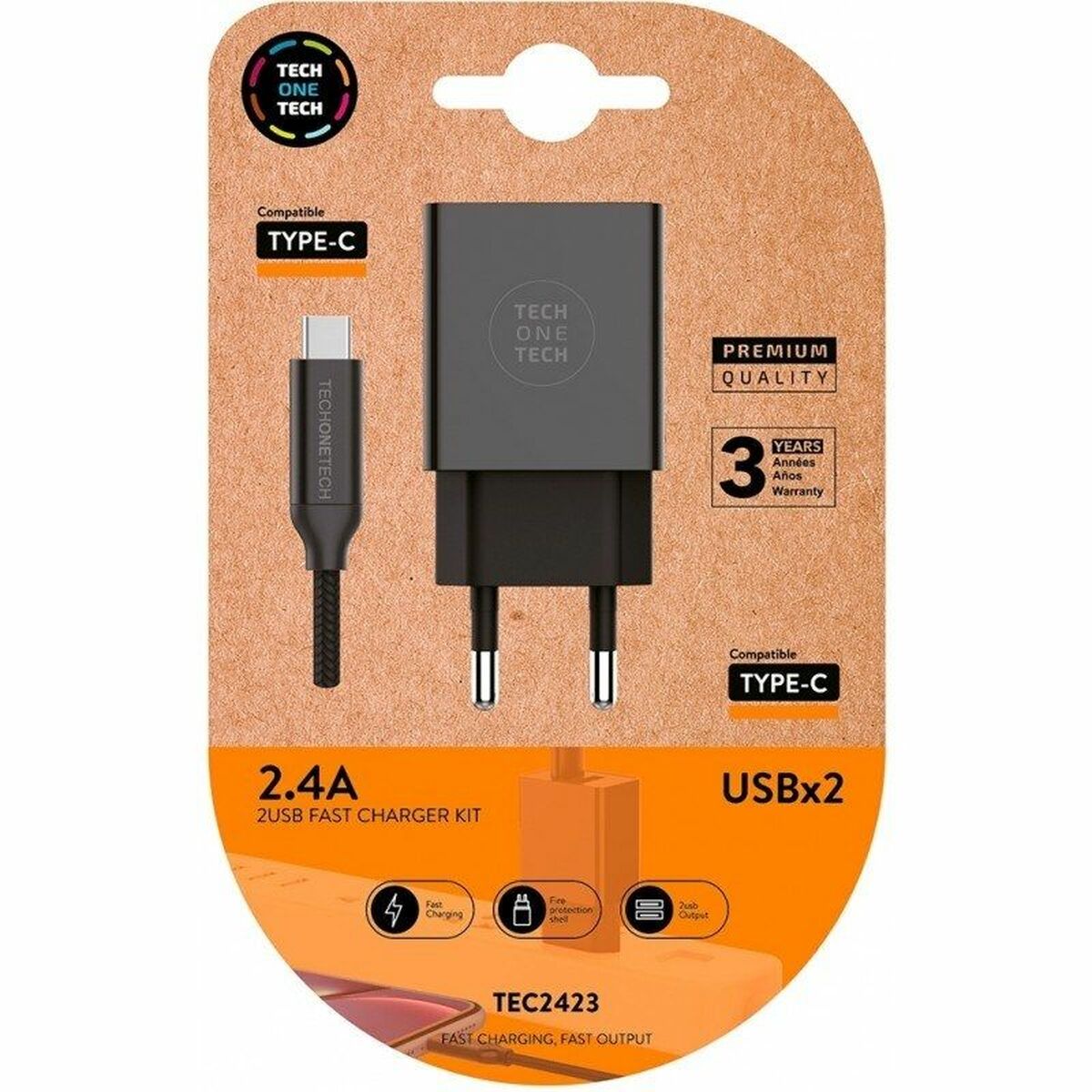 Seinalaadija Tech One Tech TEC2423 Must
