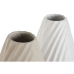 Vaso Home ESPRIT Branco Bege Grés Estilo artesanal 24 x 24 x 41 cm (2 Unidades)