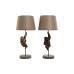 Stolna svjetiljka Home ESPRIT Smeđa Metal Smola 50 W 220 V 26 x 26 x 53,5 cm (2 kom.)