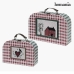 Sada dekorativních krabic Homania (2 uds) Červený Karton (2 kusů)