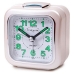 Réveil Analogique Timemark Blanc Silencieux avec son Mode nuit (7.5 x 8 x 4.5 cm)