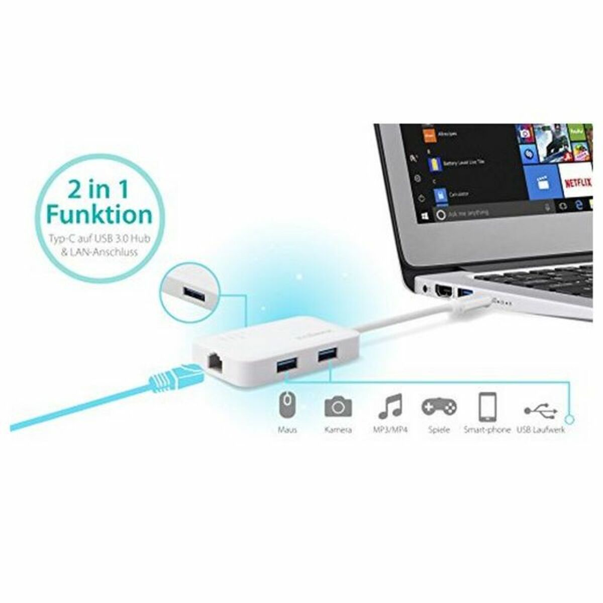 USB til Ethernet-Adapter Edimax EU-4308