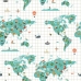 Nordijska navlaka Kids&Cotton Mapamundi 240 x 220 cm Karta Svijeta