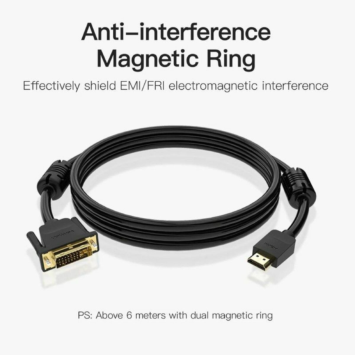 DVI til HDMI-adapter Vention ABFBF Sort 1 m