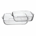Conjunto de Travessas para Forno 1690037 Transparente Cristal 1 L (2 Unidades)