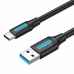 USB A uz USB-C Kabelis Vention COZBF Melns 1 m