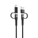 Cable USB a USB-C y Lightning Celly USBC4IN1BK Negro 2 m