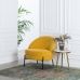 Armchair 71 x 73 x 72 cm Synthetic Fabric Wood Yellow