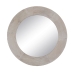 Wandspiegel Wit Natuurlijk Kristal Mangohout Hout MDF Verticaal Cirkelvormig 61 x 2,5 x 61 cm