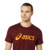 Herren Kurzarm-T-Shirt Asics  ASICS Big Logo Dunkelrot