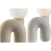 Lampada da tavolo Home ESPRIT Bianco Beige Ceramica Cristallo 220 V 22 x 17 x 29 cm (2 Unità)