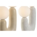 Bordlampe Home ESPRIT Hvid Beige Keramik Krystal 220 V 20 x 11 x 31 cm (2 enheder)