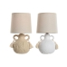 Lampada da tavolo Home ESPRIT Bianco Beige Ceramica 220 V 15 x 15 x 28 cm (2 Unità)