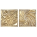 Decoração de Parede Home ESPRIT Dourado 94,5 x 4,5 x 94,5 cm (2 Unidades)