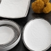 Assiette plate Quid Select Filo Blanc Noir Plastique Carré 19 x 19 x 4,5 cm (12 Unités)