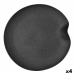 Pladenj za prigrizke Bidasoa Fosil Črna Keramika Aluminijev oksid 31,4 x 31,2 x 4 cm (4 kosov)