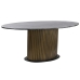 Blagavaonski stol Home ESPRIT Crna zlatan Mesing Mramor 200 x 110 x 76 cm