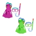 Duikbril met Snorkel en Zwemvliezen Bestway Multicolour 37-41 (1 Stuks)