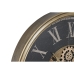 Reloj de Pared Home ESPRIT Negro Dorado Cristal Hierro 80 x 9,5 x 80 cm