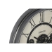 Reloj de Pared Home ESPRIT Blanco Negro Gris oscuro Hierro Madera MDF 54 x 8 x 55 cm
