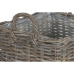 Set de basket Home ESPRIT Gris clair osier 50 x 50 x 58 cm (4 Pièces)