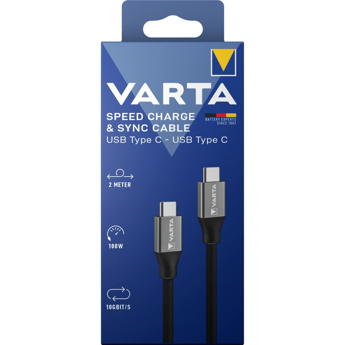 USB-C-kabel Varta 2 m Sort