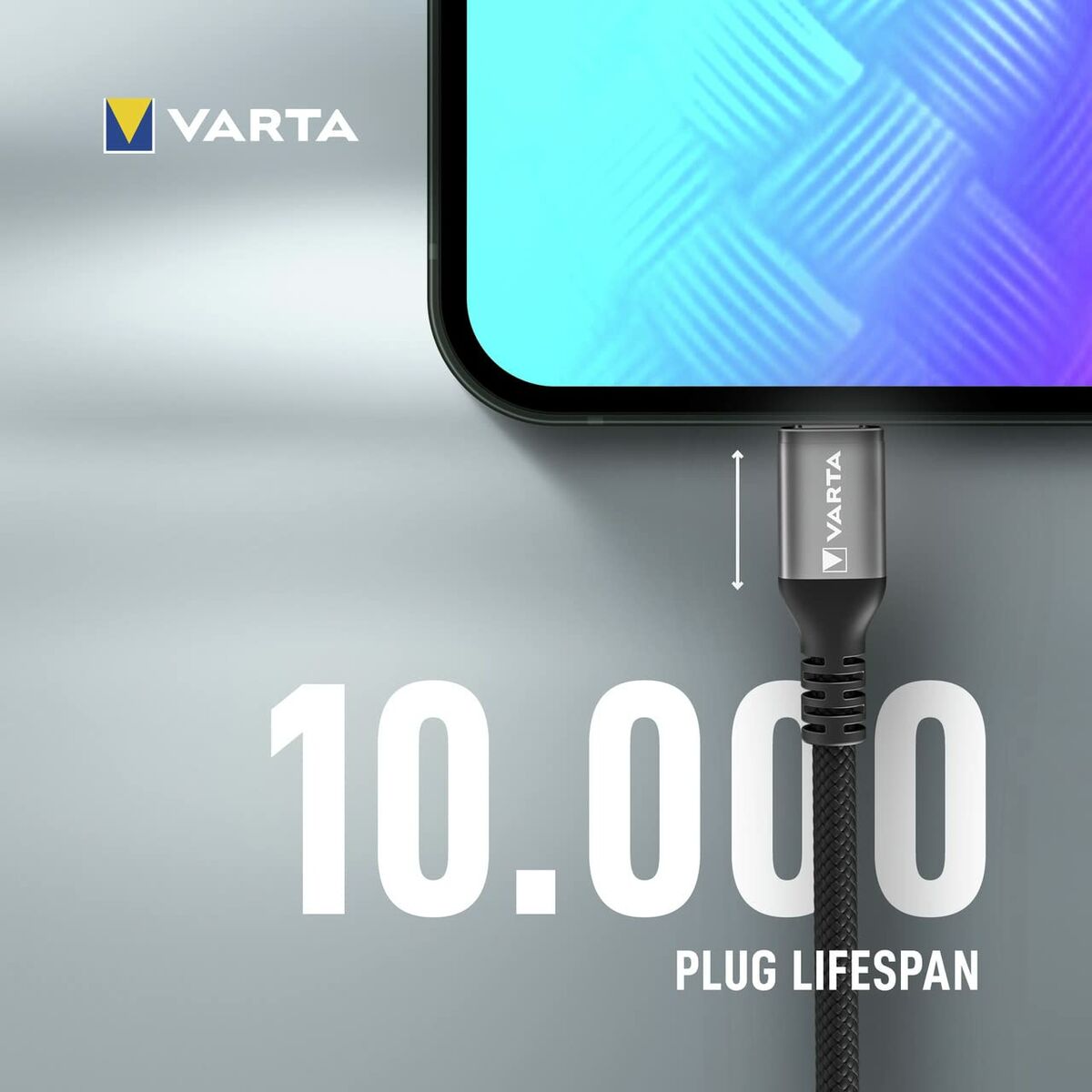 USB-C-kabel Varta 2 m Sort