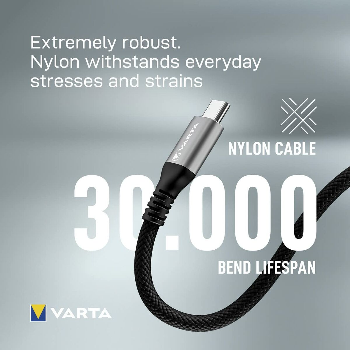 USB-C-kabel Varta 2 m Sort