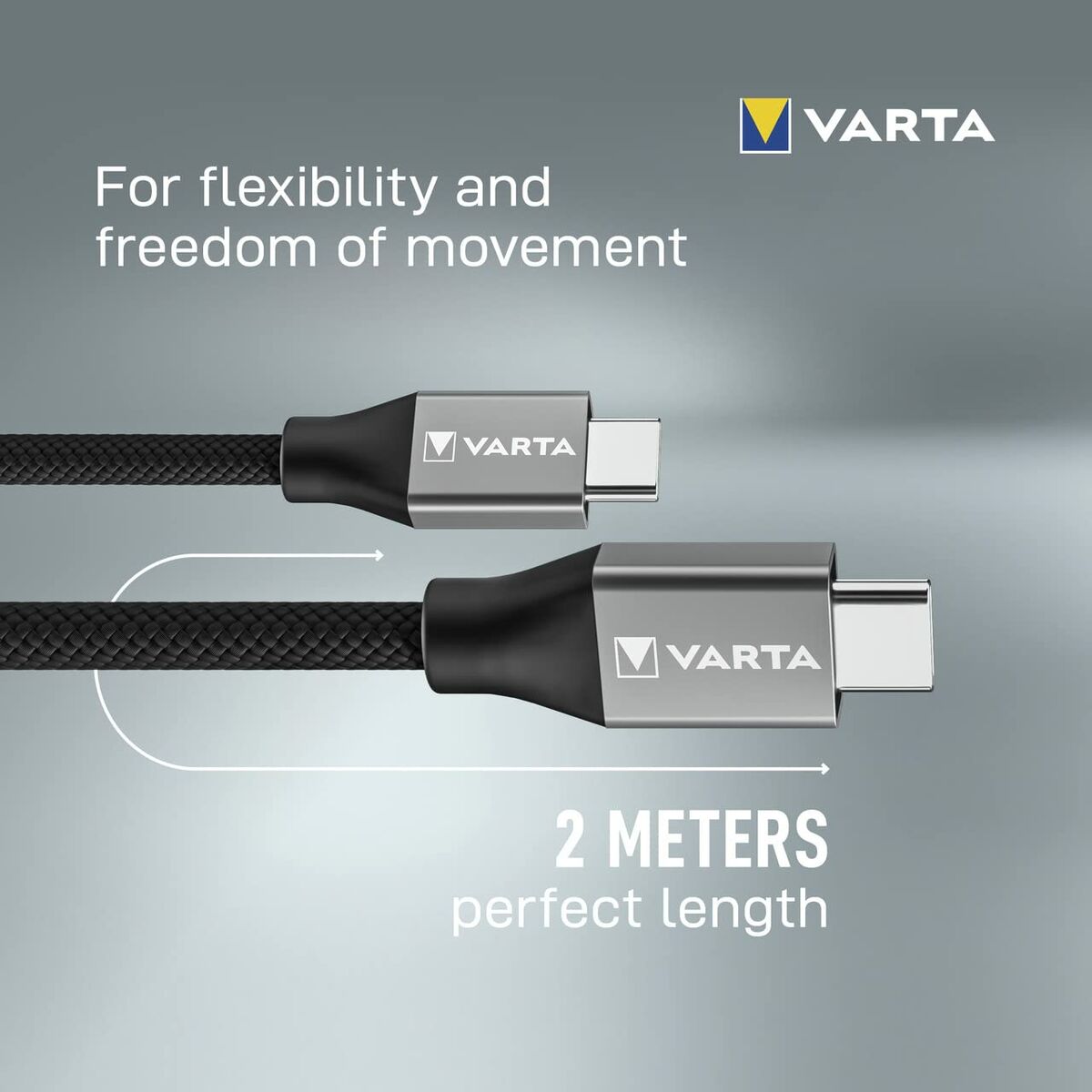 USB-C-kabel Varta 2 m Sort